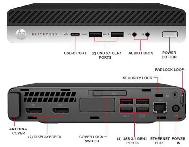تین کلاینت کیس استوک اچ پی HP 800/600 G3 Tiny پردازنده i5 نسل 7