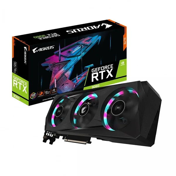 کارت گرافیک گیگابایت GIGABYTE AORUS RTX 3060 Elite 12G کارت گرافیک گیگابایت GIGABYTE AORUS RTX 3060 Elite 12G