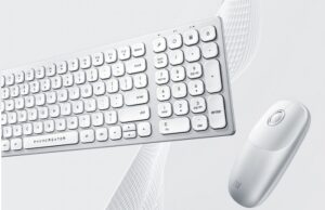 کیبورد و ماوس بی سیم سفید Machenike ck1